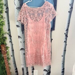 Sundance Pink Sheath Dress with Flutter Sleeves